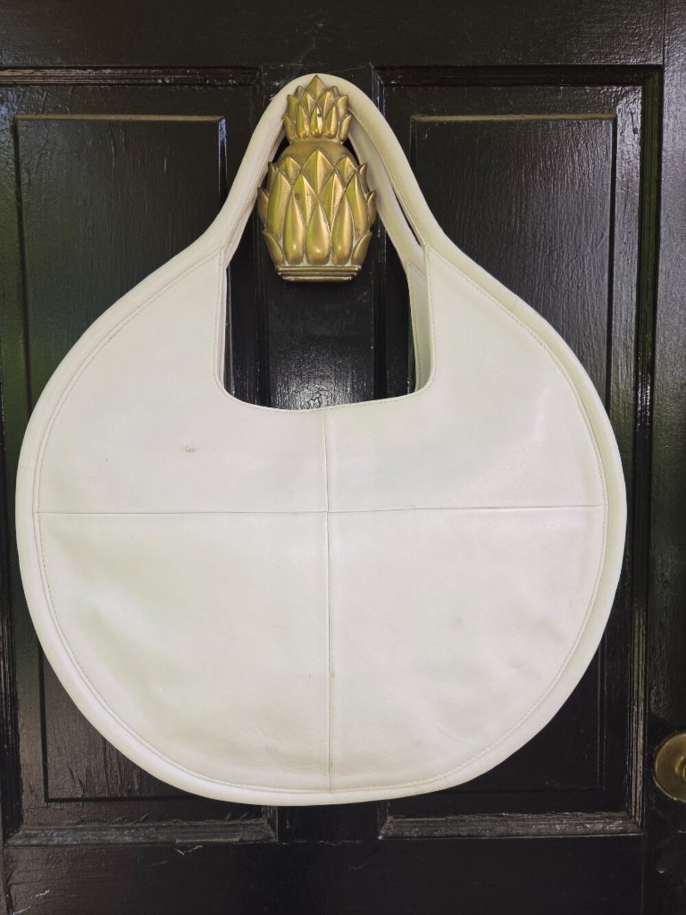 Anthropology Julien Tote leather Ivory large lightweight - Picture 2 of 9